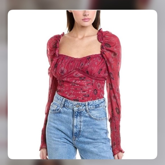 Free People Red Brunch Date Bodysuit - Picture 5 of 5